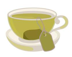 Cup of green tea. Vector isolated illustration