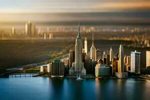 the city of new york is seen from above. AI-Generated photo