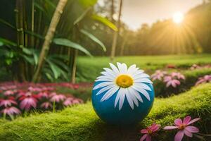 el Pascua de Resurrección huevo es un símbolo de primavera. generado por ai foto