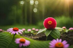 photo wallpaper the sun, flowers, nature, the garden, the sun, the flowers, the. AI-Generated