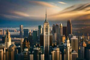 the empire state building is seen in the background. AI-Generated photo