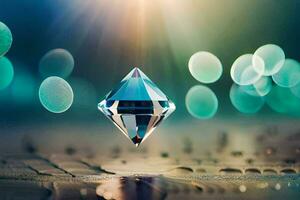 a diamond is shown in the middle of a field. AI-Generated photo