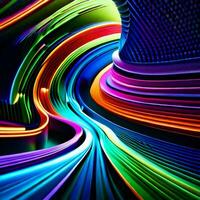 colorful abstract background with a long line of light. AI-Generated photo