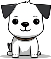 Cute cartoon dog drawing. AI-Generated. png