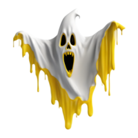 A terrifying ghost floats in the air. AI-Generated. png