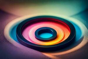 a colorful ring on a black background. AI-Generated photo