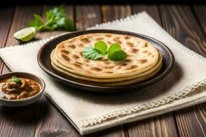 indian flatbreads are a staple in india. AI-Generated photo