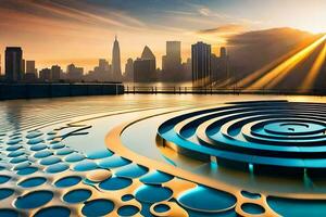 the city skyline is seen in the background. AI-Generated photo