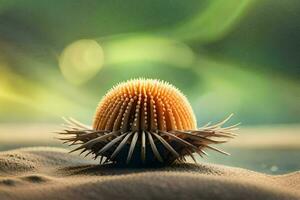 un cardo flor en el arena. generado por ai foto