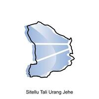 Map City of Sitellu Tali Urang Jehe Vector Design. Abstract, designs concept, logo design template