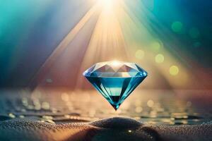 a diamond is shown in the middle of a field. AI-Generated photo