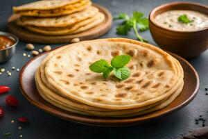 indian flatbreads are a staple in india. AI-Generated photo