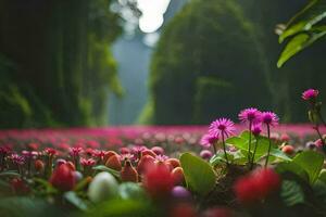 photo wallpaper the field, flowers, the forest, the field, the field, the field,. AI-Generated