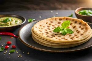 indian flatbreads are a staple in india's diet. AI-Generated photo