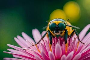 a bee on a pink flower. AI-Generated photo