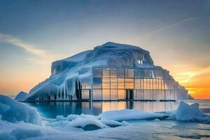 the iceberg house in greenland. AI-Generated photo