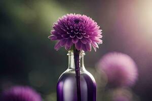 purple flower in a bottle. AI-Generated photo