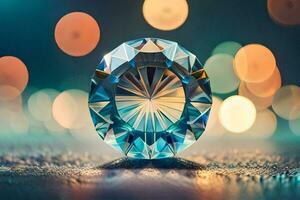 a diamond is shown in front of a blurred background. AI-Generated photo