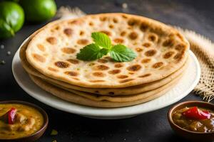 indian flatbreads are a staple in india. AI-Generated photo