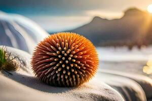 a ball of spiky, orange, spiky, spiky, spiky, spiky. AI-Generated photo