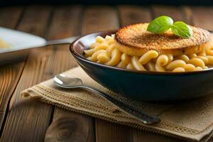 macarrones y queso en un bol. generado por ai foto