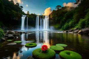waterfall in indonesia. AI-Generated photo