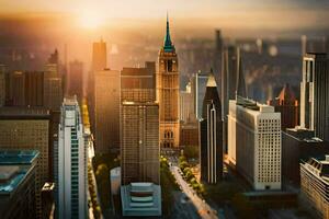 foto fondo de pantalla el ciudad, edificios, el sol, el ciudad, el ciudad, el ciudad,. generado por ai