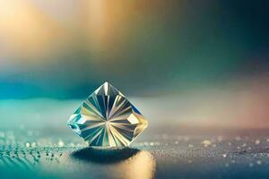 a diamond is shown on a table. AI-Generated photo