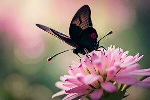 butterfly, flower, pink, flower, pink flower, pink flower, pink flower,. AI-Generated photo