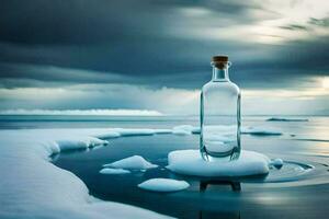 a message in a bottle. AI-Generated photo