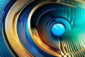 a colorful abstract design with a blue eye. AI-Generated photo