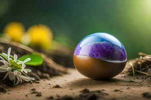 photo wallpaper the ground, flowers, the ball, the flower, the ball, the ball,. AI-Generated