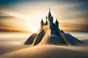 un castillo en el desierto. generado por ai foto