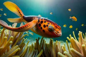 photo wallpaper sea, fish, coral, the ocean, the sea, the sea, the sea. AI-Generated