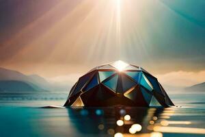 a large dome shaped object in the water. AI-Generated photo