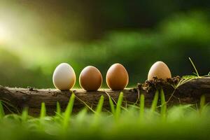 eggs on a branch. AI-Generated photo