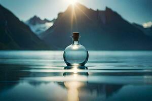 message in a bottle, norway, norway, norway, norway, norway. AI-Generated photo
