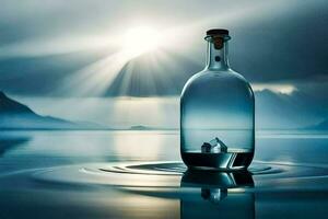 a message in a bottle. AI-Generated photo