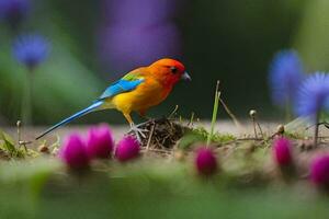 foto fondo de pantalla pájaro, el flores, el flores, el flores, el flores, el flores. generado por ai