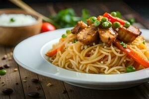 chino comida es un popular elección para muchos personas en el Reino Unido. generado por ai foto