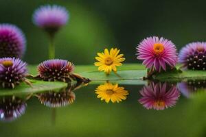 flowers in the water. AI-Generated photo