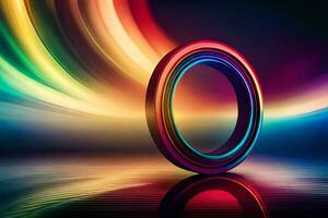 a colorful ring is shown in front of a black background. AI-Generated photo