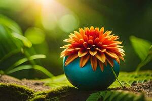 photo wallpaper the sun, flowers, green, the forest, the sun, the flower, the. AI-Generated