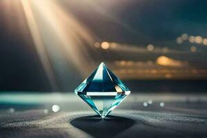 a diamond is shown on a table. AI-Generated photo