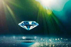 a diamond is shown on a dark background. AI-Generated photo