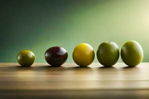 aceitunas en un mesa. generado por ai foto