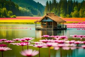 beautiful landscape of china, chinese lake, lake, lake scenery, lake, lake. AI-Generated photo