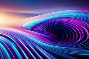 a colorful abstract wave with a bright light. AI-Generated photo