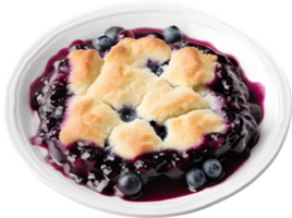 Image of Delicious-looking Blueberry cobbler. AI-Generated. png