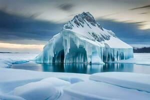 icebergs in the arctic. AI-Generated photo